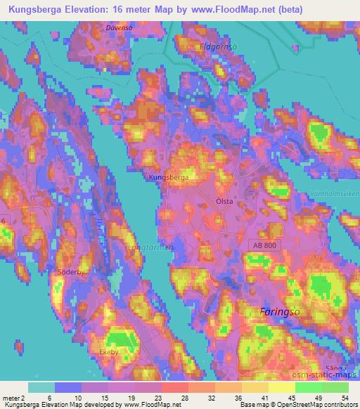 Kungsberga,Sweden Elevation Map