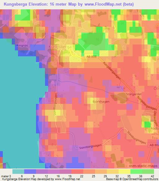 Kungsberga,Sweden Elevation Map