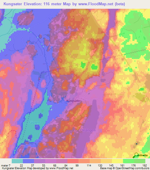 Kungsater,Sweden Elevation Map