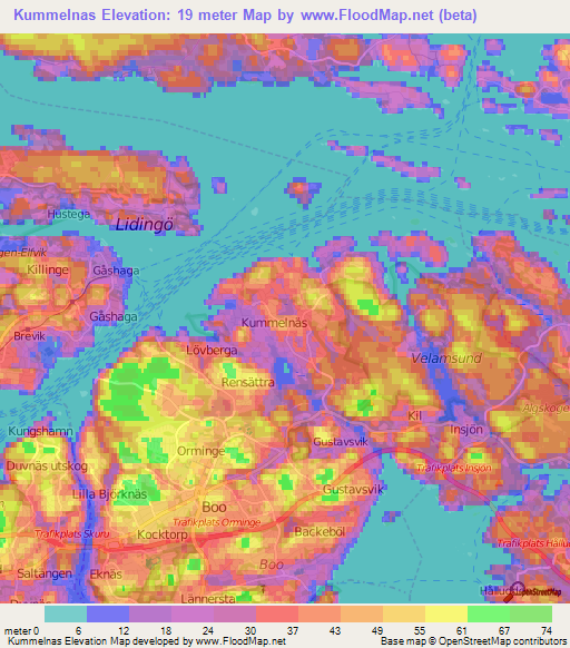 Kummelnas,Sweden Elevation Map