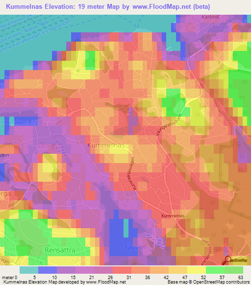 Kummelnas,Sweden Elevation Map