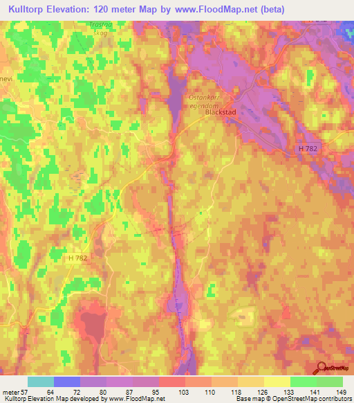 Kulltorp,Sweden Elevation Map