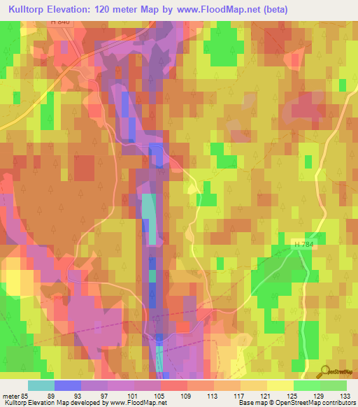 Kulltorp,Sweden Elevation Map