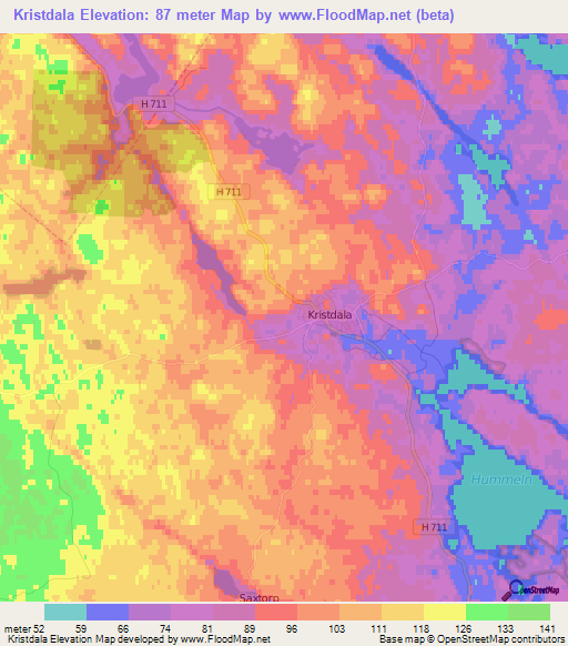 Kristdala,Sweden Elevation Map