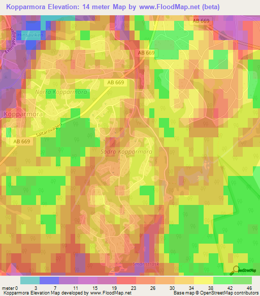 Kopparmora,Sweden Elevation Map