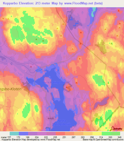 Kopparbo,Sweden Elevation Map