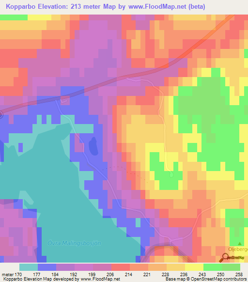 Kopparbo,Sweden Elevation Map