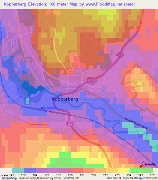 Kopparberg,Sweden Elevation Map