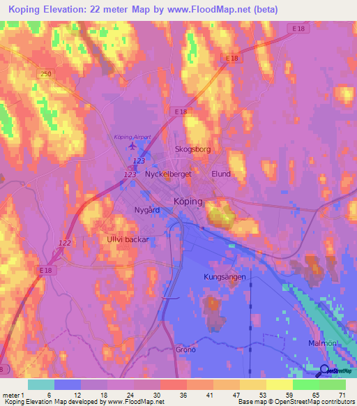 Koping,Sweden Elevation Map