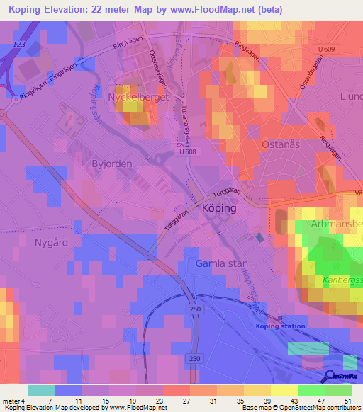 Koping,Sweden Elevation Map