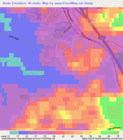 Kode,Sweden Elevation Map