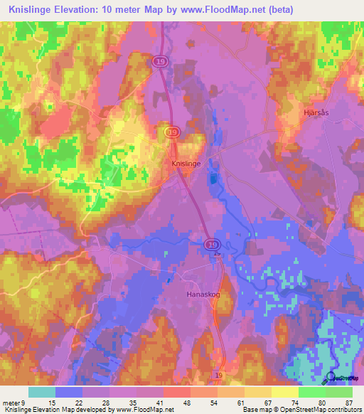 Knislinge,Sweden Elevation Map