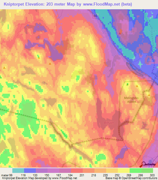 Kniptorpet,Sweden Elevation Map