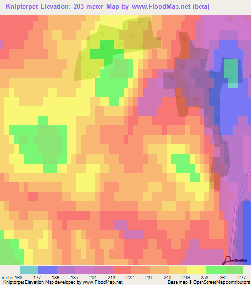 Kniptorpet,Sweden Elevation Map