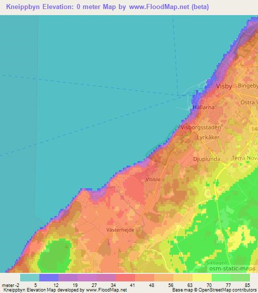 Kneippbyn,Sweden Elevation Map