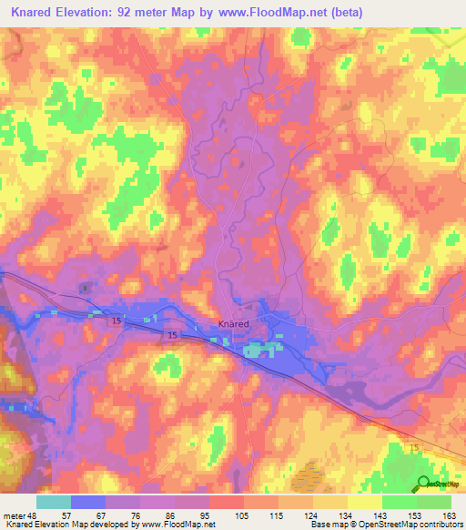 Knared,Sweden Elevation Map