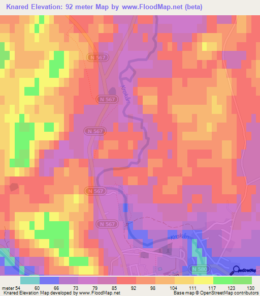 Knared,Sweden Elevation Map