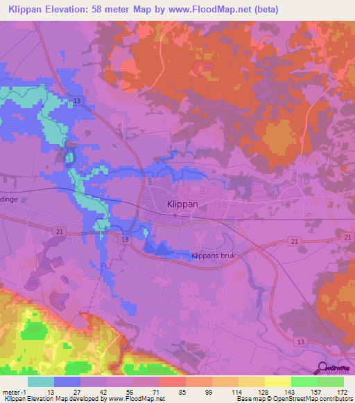 Klippan,Sweden Elevation Map