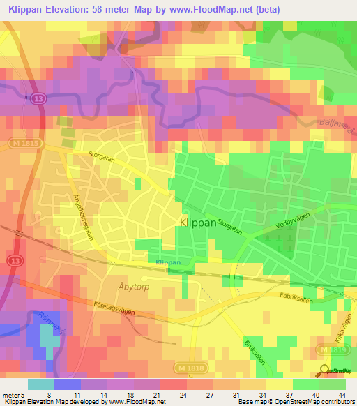 Klippan,Sweden Elevation Map