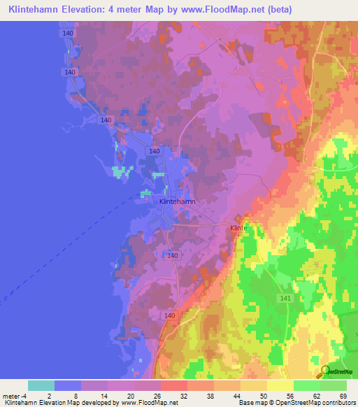 Klintehamn,Sweden Elevation Map