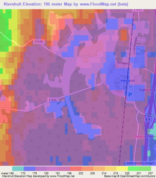 Klevshult,Sweden Elevation Map