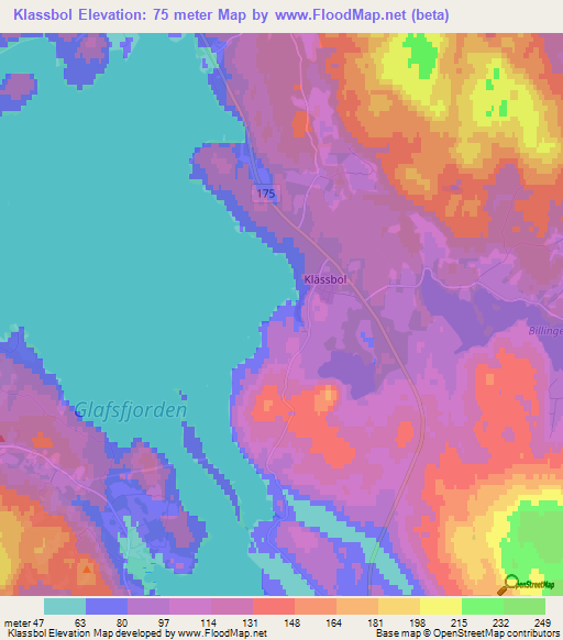 Klassbol,Sweden Elevation Map