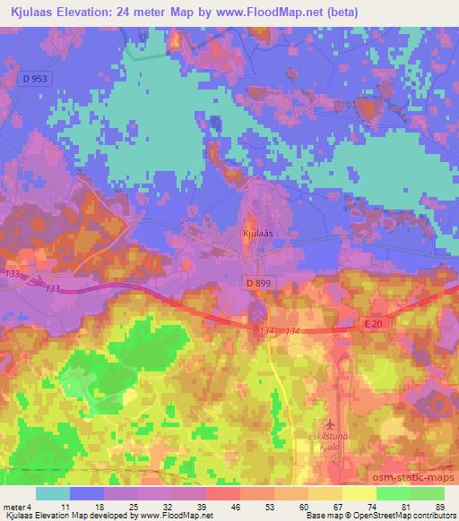 Kjulaas,Sweden Elevation Map