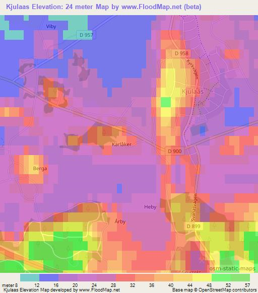 Kjulaas,Sweden Elevation Map