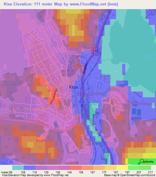 Kisa,Sweden Elevation Map