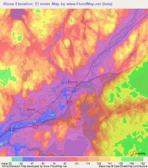 Kinna,Sweden Elevation Map