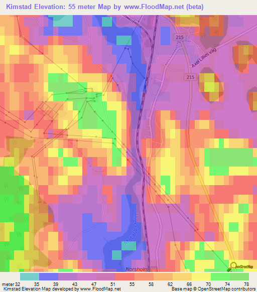 Kimstad,Sweden Elevation Map