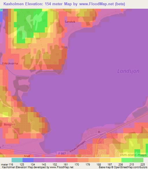 Kaxholmen,Sweden Elevation Map