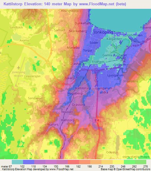 Kattilstorp,Sweden Elevation Map