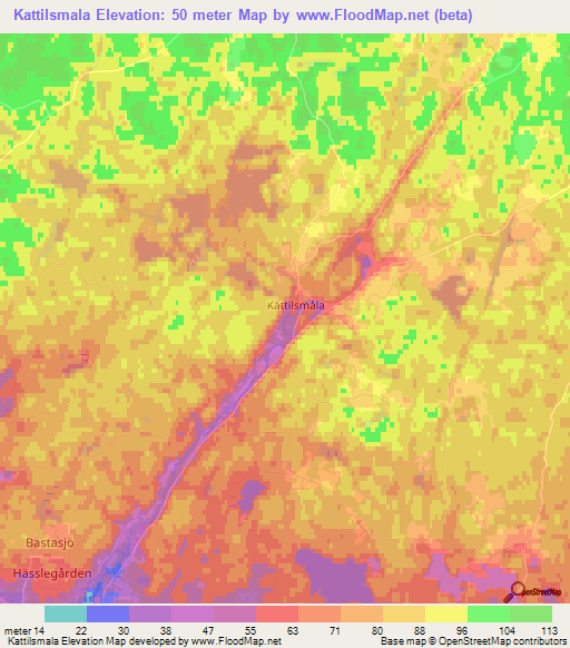 Kattilsmala,Sweden Elevation Map