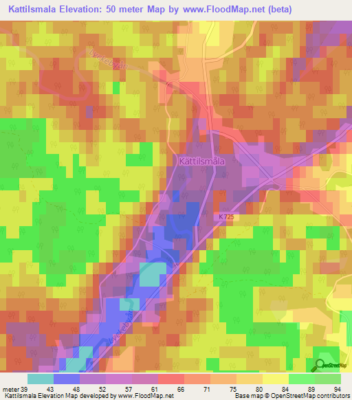 Kattilsmala,Sweden Elevation Map