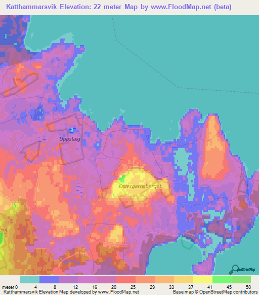 Katthammarsvik,Sweden Elevation Map