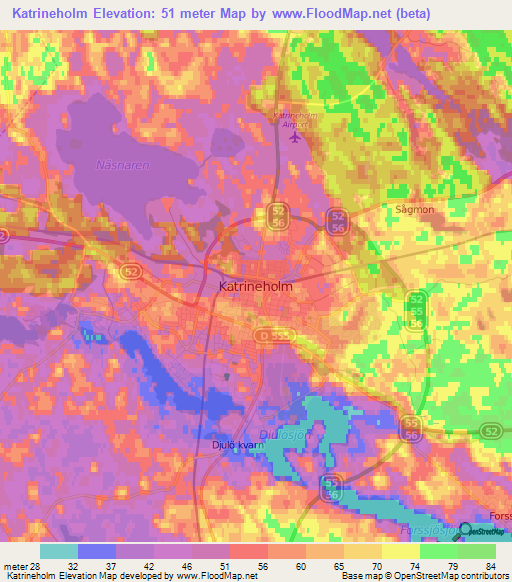 Katrineholm,Sweden Elevation Map