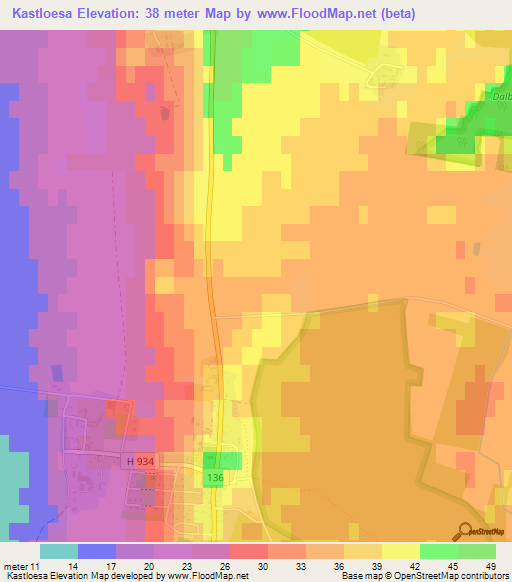 Kastloesa,Sweden Elevation Map