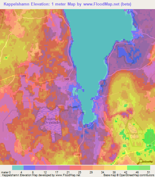 Kappelshamn,Sweden Elevation Map