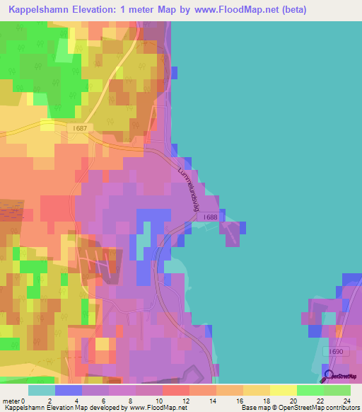 Kappelshamn,Sweden Elevation Map