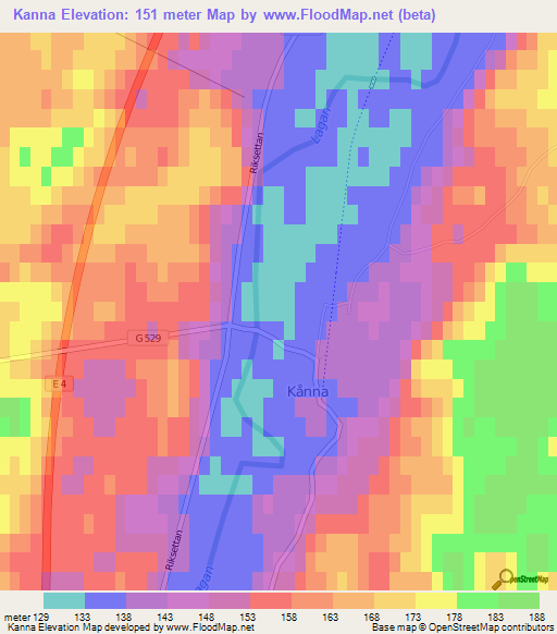 Kanna,Sweden Elevation Map