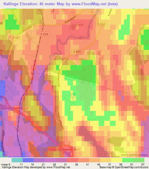 Kallinge,Sweden Elevation Map