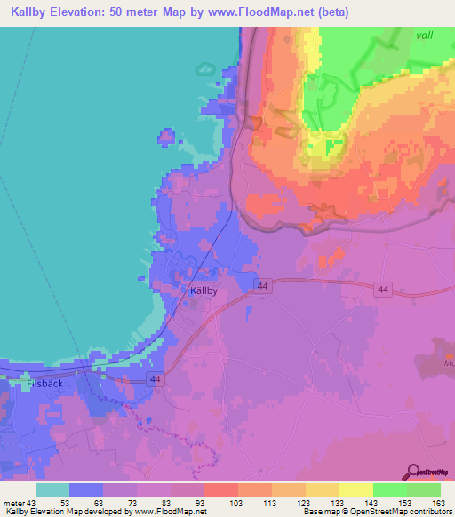 Kallby,Sweden Elevation Map