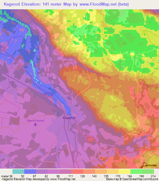 Kagerod,Sweden Elevation Map