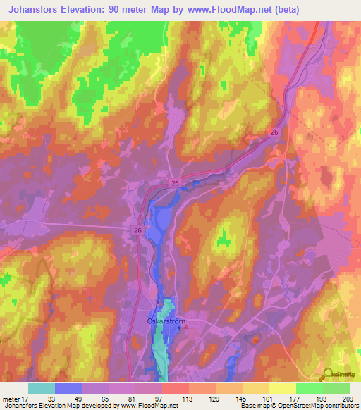 Johansfors,Sweden Elevation Map