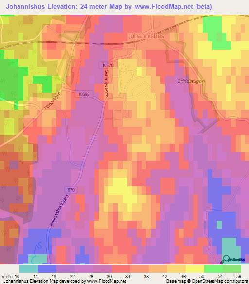 Johannishus,Sweden Elevation Map