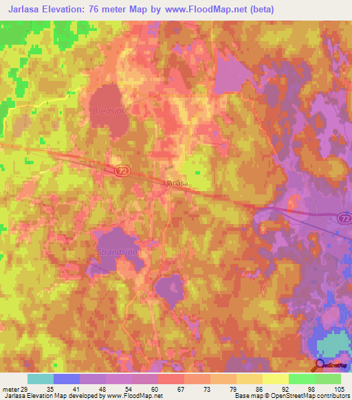 Jarlasa,Sweden Elevation Map