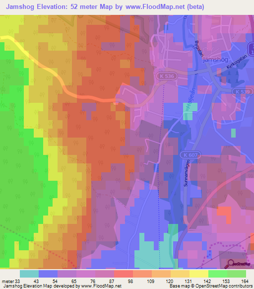 Jamshog,Sweden Elevation Map