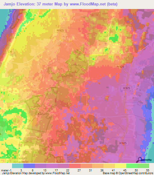 Jamjo,Sweden Elevation Map