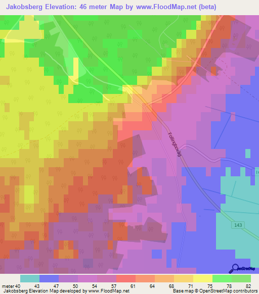 Jakobsberg,Sweden Elevation Map